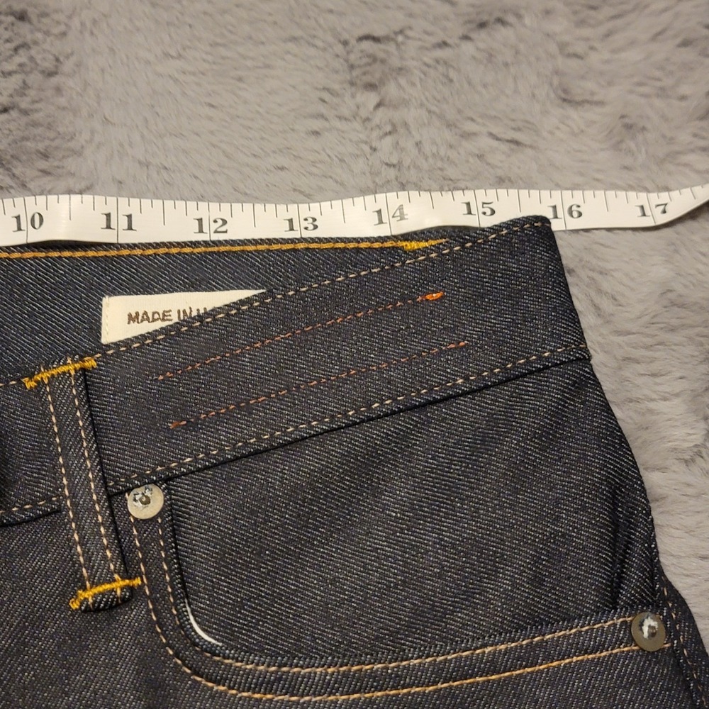 Hiroshi Kato Jeans Mens 31x34 Indigo Raw Blue Pen Slim 4-Way Stretch Selvedge - Picture 8 of 11